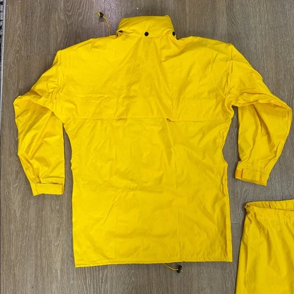 Helly Hansen PU Yellow Rain Suit Set Jacket & Pants Waterproof Fisherman Sailing - Picture 4 of 12